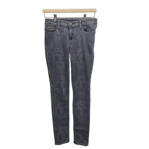 True Religion Abbey Super Skinny in Gray Kewa Cross Tribal Stretch Jeans Size 26